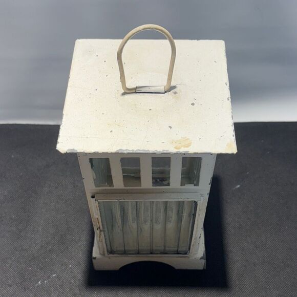White Rustic candle holder Lantern - Picture 2 of 7